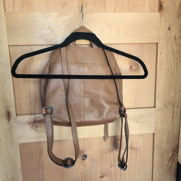 Aimee Kestenberg Tan 100% Leather Backpack Bag Purse Minimalist Classic Minimal main image 5